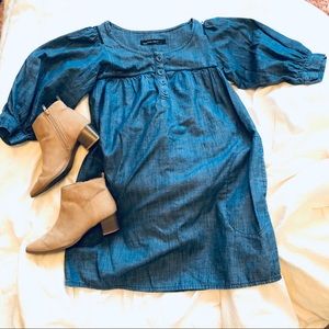 Fall Zara Basic Size XS Chambray Baby Doll dress
